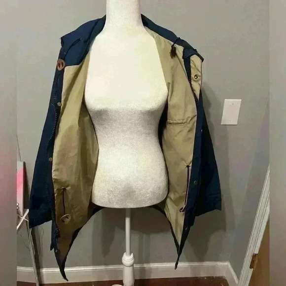 Woolrich Mens Parka Jacket Shell 1527 Hooded Cotton
Lined Navy Blue Small - Picture 6 of 11